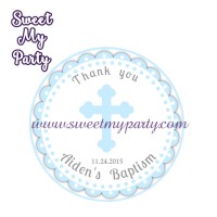 Boy Baptism stickers,Boy Christening thank you tags,(1)